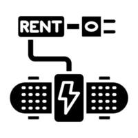 Electric Skateboard Rental Icon Style vector