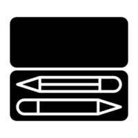 Pencil Box Icon Style vector