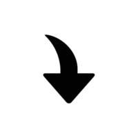 Down arrow filled icon in transparent background, basic app and web UI bold line icon, EPS10 vector