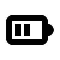 Battery with two bars outline icon in transparent background, basic app and web UI bold line icon, EPS10 vector