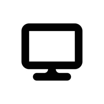Desktop Computer pc outline icon in transparent background, basic app and web UI bold line icon, EPS10 vector
