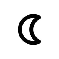 Moon, night mode outline icon in transparent background, basic app and web UI bold line icon, EPS10 vector