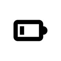 Battery with one bar outline icon in transparent background, basic app and web UI bold line icon, EPS10 vector