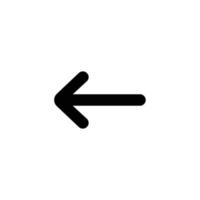 Left direction arrow outline icon in transparent background, basic app and web UI bold line icon, EPS10 vector