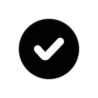 Tick, check mark, valid filled icon in transparent background, basic app and web UI bold line icon, EPS10 vector