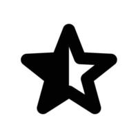 Star, rating half filled outline icon in transparent background, basic app and web UI bold line icon, EPS10 vector