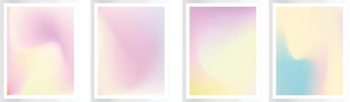 Set of grainy vector gradient backgrounds with soft transitions in yellow, pink gradients. For covers, wallpapers, brands, social media and more, EPS file