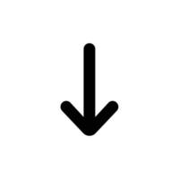 Down direction arrow outline icon in transparent background, basic app and web UI bold line icon, EPS10 vector