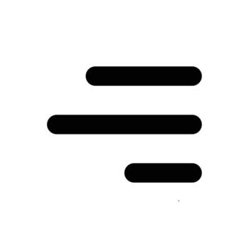 Derecha Igualmente espaciado alinear alineación icono en transparente fondo, básico aplicación y web ui negrita línea icono, eps10 vector