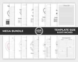 KDP interior valentine's day journal, valentine's day activity planner unique bundle template design vector