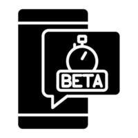 beta pruebas icono estilo vector