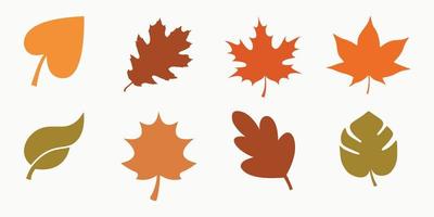 collection of autumn leaves blowing in the wind on a white background vector