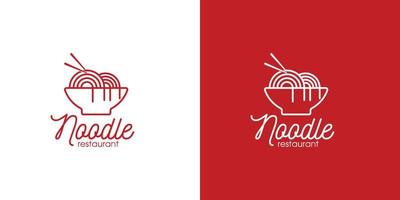 noodle logo design, food logo, restaurant and cafe vector