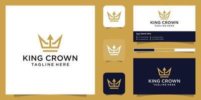 sencillo elegante corona y flecha logo diseño, símbolos para reinos, reyes y líderes, y negocio tarjetas vector