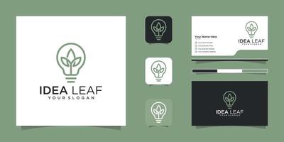 Leaf bulb eco Idea Logo design vector, Design Concept, Creative Symbol and business card vector