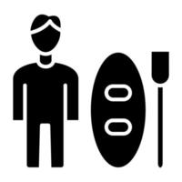 Levántate paddleboarding icono estilo vector