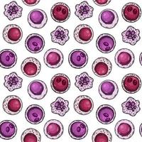 Stem cell seamless pattern. Hand drawn vector illustration in sketch style. Medical science. Microbiology background