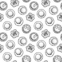 Stem cell seamless pattern. Hand drawn vector illustration in sketch style. Medical science. Microbiology background