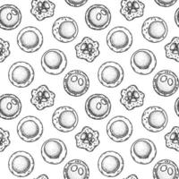 Stem cell seamless pattern. Hand drawn vector illustration in sketch style. Medical science. Microbiology background