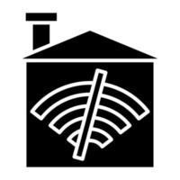 NO Wifi Home Icon Style vector