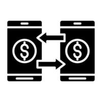 Send Money Mobile Icon Style vector