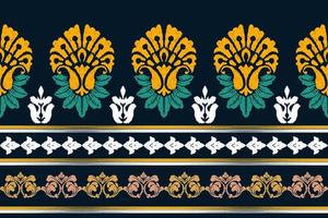 ikat étnico sin costura modelo diseño azteca tela boho mandalas textil tribal nativo motivo gente bordado vector