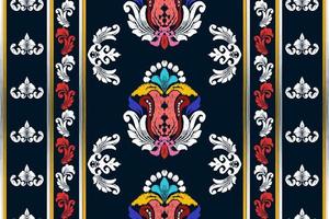 Ikat ethnic seamless pattern design Aztec fabric boho mandalas textile tribal native motif folk embroidery vector