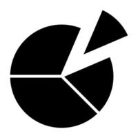estilo de icono de gráfico circular vector
