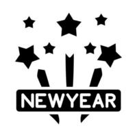 nuevo año celebracion icono estilo vector