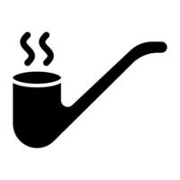 estilo de icono de pipa de fumar vector
