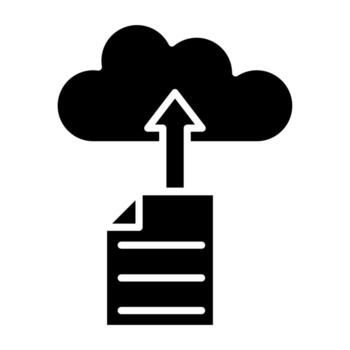 Upload File on Cloud Icon Style vector