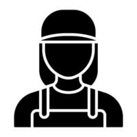 Female Cleaner Icon Style vector