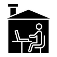 Working at Home Icon Style vector