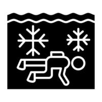 hielo buceo icono estilo vector