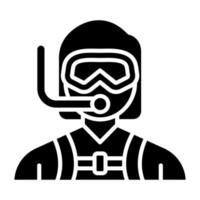 Diver Female Icon Style vector