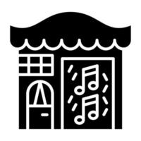 música tienda icono estilo vector