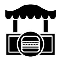 hamburguesa tienda icono estilo vector