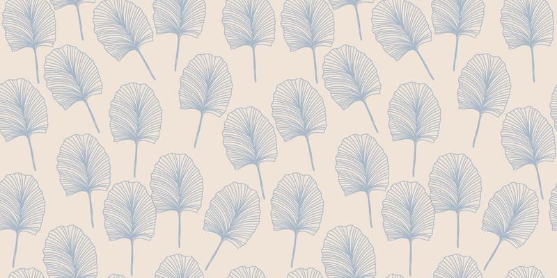 Elegant Japanese style pattern with linear ginkgo biloba on beige background