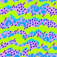 Hand drawn zigzag, leopard and scribbles pattern vector