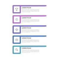 Infographic Business with 5 options, steps, or processes. workflow layout, diagram, annual report, and web design. Vector illustration.