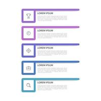 infografía negocio con 5 5 opciones, pasos, o procesos. flujo de trabajo disposición, diagrama, anual informe, y web diseño. vector ilustración.