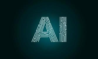 Artificial intelligence neon logo. Machine learning, Deep learning. Vector illustration.