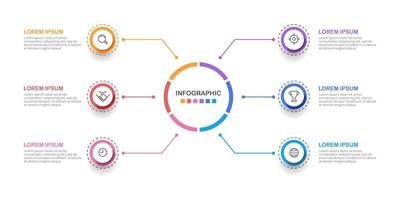 negocio infografía datos visualización. diagrama, opciones, partes, pasos. negocio modelo para presentación. vector ilustración.