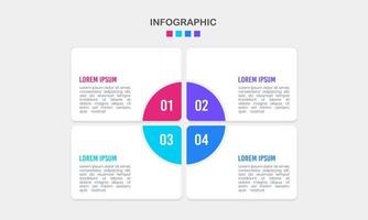 4 elements infographic options. Infographic design template. Vector illustration.