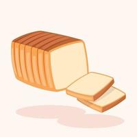 un pan de rebanado cuadrado blanco un pan panadería vector ilustración