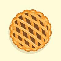 Top View Pumpkin Pie Vector Illustration