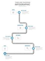 infografía negocio modelo. 6 6 pasos moderno cronograma diagrama con la carretera viaje concepto. concepto presentación. vector