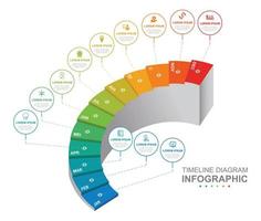 Infographic business template. Modern Timeline diagram calendar with stair grantt chart. Concept presentation. vector