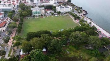 Aerial view Esplanade Padang Kota Lama video