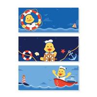 Sailor Duck Character Banner vector